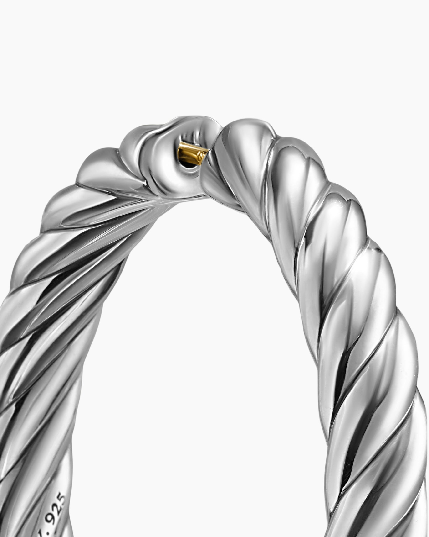 Sculpted Cable Hoop Earrings in Sterling Silver, 38mm