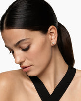 Petite Modern Renaissance® Pearl Stud Earrings in 18K Yellow Gold with Diamonds, 7.8mm