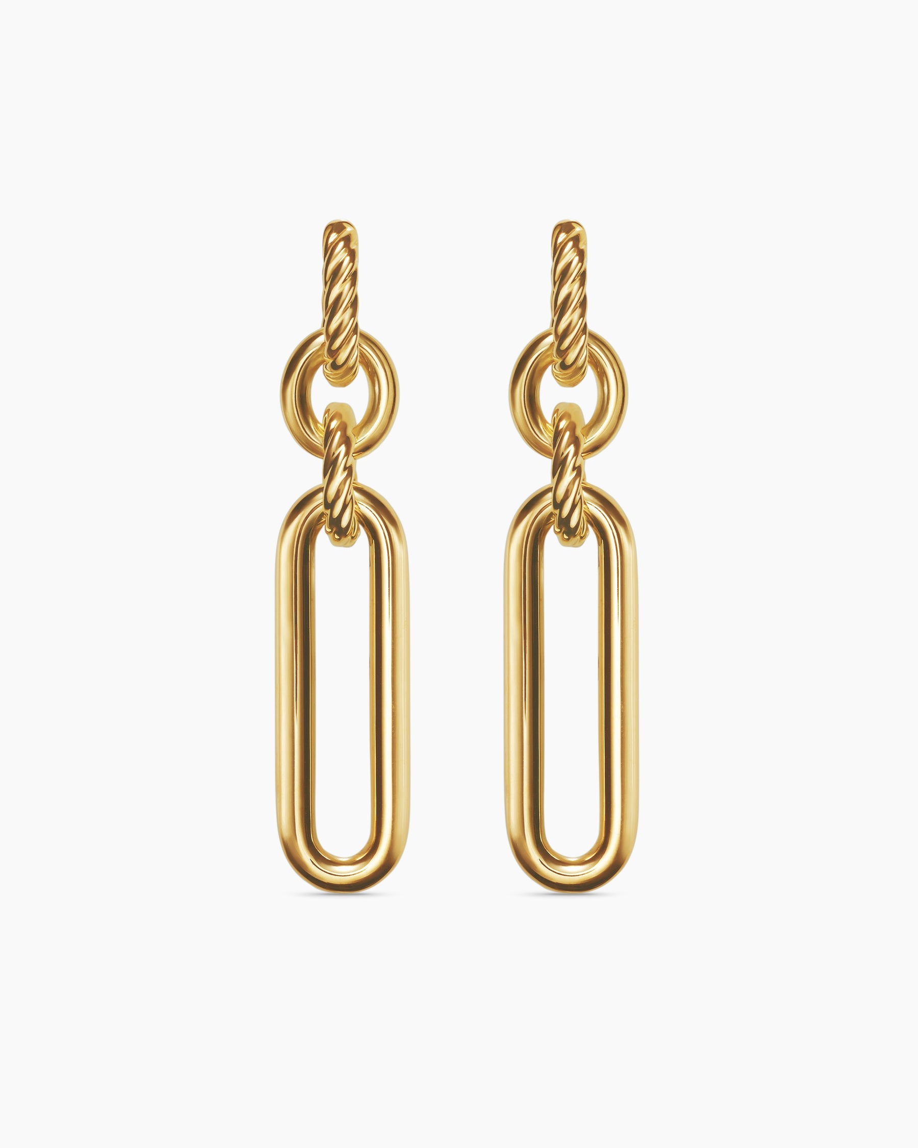 Lexington Double Link Drop Earrings in 18K Yellow Gold, 53mm