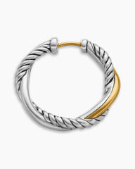Petite Infinity Hoop Earrings in Sterling Silver with 14K Yellow Gold, 17.3mm