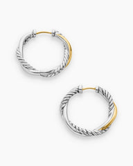 Petite Infinity Hoop Earrings in Sterling Silver with 14K Yellow Gold, 17.3mm