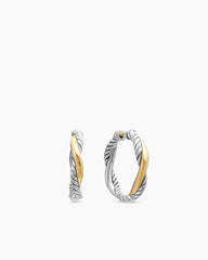 Petite Infinity Hoop Earrings in Sterling Silver with 14K Yellow Gold, 17.3mm