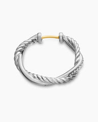 Petite Infinity Hoop Earrings in Sterling Silver with Diamonds, 17.3mm