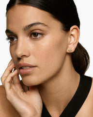 Petite Modern Renaissance® Pyramid Stud Earrings in 18K Yellow Gold with Diamonds, 8mm