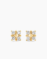 Petite Modern Renaissance® Pyramid Stud Earrings in 18K Yellow Gold with Diamonds, 8mm