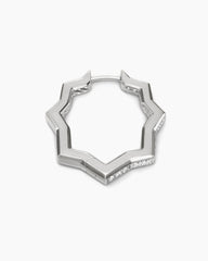 Zig Zag Stax™ Hoop Earrings in Sterling Silver with Diamonds, 22.8mm