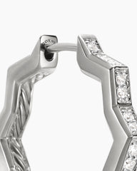 Zig Zag Stax™ Hoop Earrings in Sterling Silver with Diamonds, 22.8mm