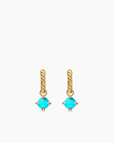 Micro Chatelaine® Drop Earrings in 18K Yellow Gold with Turquoise, 5mm