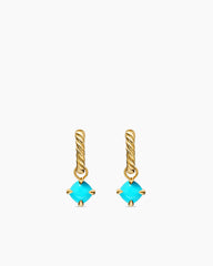 Micro Chatelaine® Drop Earrings in 18K Yellow Gold with Turquoise, 5mm