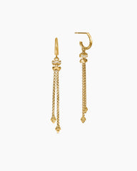 Zig Zag Stax™ Chain Drop Earrings in 18K Yellow Gold with Diamonds, 66mm