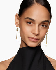 Zig Zag Stax™ Chain Drop Earrings in 18K Yellow Gold with Diamonds, 66mm