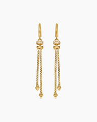 Zig Zag Stax™ Chain Drop Earrings in 18K Yellow Gold with Diamonds, 66mm