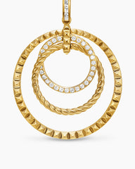 Crossover Trio Drop Earrings in 18K Yellow Gold with Diamonds, 35mm