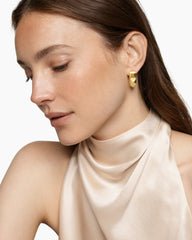 Pyramid Hoop Earrings in 18K Yellow Gold, 23.9mm