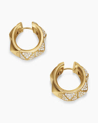 Pyramid Hoop Earrings in 18K Yellow Gold with Diamonds, 23.9mm