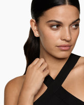 Petite Pavé Flute Stud Earrings in 18K Yellow Gold with Diamonds, 10.6mm