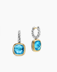 Albion® Drop Earrings in Sterling Silver with 18K Yellow Gold and Blue Topaz, 10mm