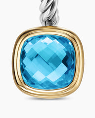 Albion® Drop Earrings in Sterling Silver with 18K Yellow Gold and Blue Topaz, 10mm