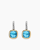 Albion® Drop Earrings in Sterling Silver with 18K Yellow Gold and Blue Topaz, 10mm