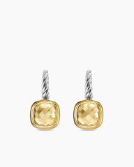 Albion® Drop Earrings in Sterling Silver with 18K Yellow Gold and Champagne Citrine, 10mm