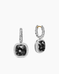 Albion® Drop Earrings in Sterling Silver with Black Onyx and Diamonds, 10mm