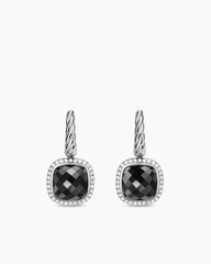 Albion® Drop Earrings in Sterling Silver with Black Onyx and Diamonds, 10mm
