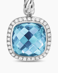 Albion® Drop Earrings in Sterling Silver with Blue Topaz and Diamonds, 10mm