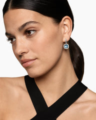Albion® Drop Earrings in Sterling Silver with Blue Topaz and Diamonds, 10mm