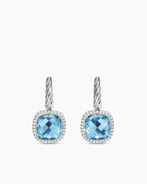 Albion® Drop Earrings in Sterling Silver with Blue Topaz and Diamonds, 10mm