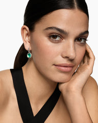 Albion® Drop Earrings in Sterling Silver with Lagoon Orchid and Diamonds, 10mm