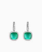 Albion® Drop Earrings in Sterling Silver with Lagoon Orchid and Diamonds, 10mm