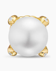 Pearl Classics Stud Earrings in 18K Yellow Gold and Diamonds, 6.6mm