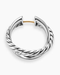 Crossover Hoop Earrings in Sterling Silver, 22.3mm