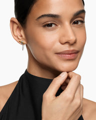 DY Mercer® Petite Toggle Chain Stud Earrings in Sterling Silver with 18K Yellow Gold, 38.2mm