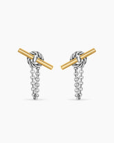 DY Mercer® Petite Toggle Chain Stud Earrings in Sterling Silver with 18K Yellow Gold, 38.2mm
