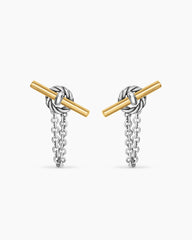 DY Mercer® Petite Toggle Chain Stud Earrings in Sterling Silver with 18K Yellow Gold, 38.2mm