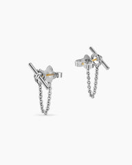 DY Mercer® Petite Toggle Chain Stud Earrings in Sterling Silver, 38.2mm