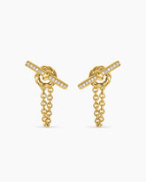 DY Mercer® Petite Toggle Chain Stud Earrings in 18K Yellow Gold with Diamonds, 38.2mm