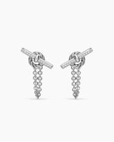 DY Mercer® Petite Toggle Chain Stud Earrings in Sterling Silver with Diamonds, 38.2mm