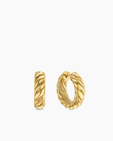 Sculpted Cable Hoop Earrings in 18K Yellow Gold, 18.6mm