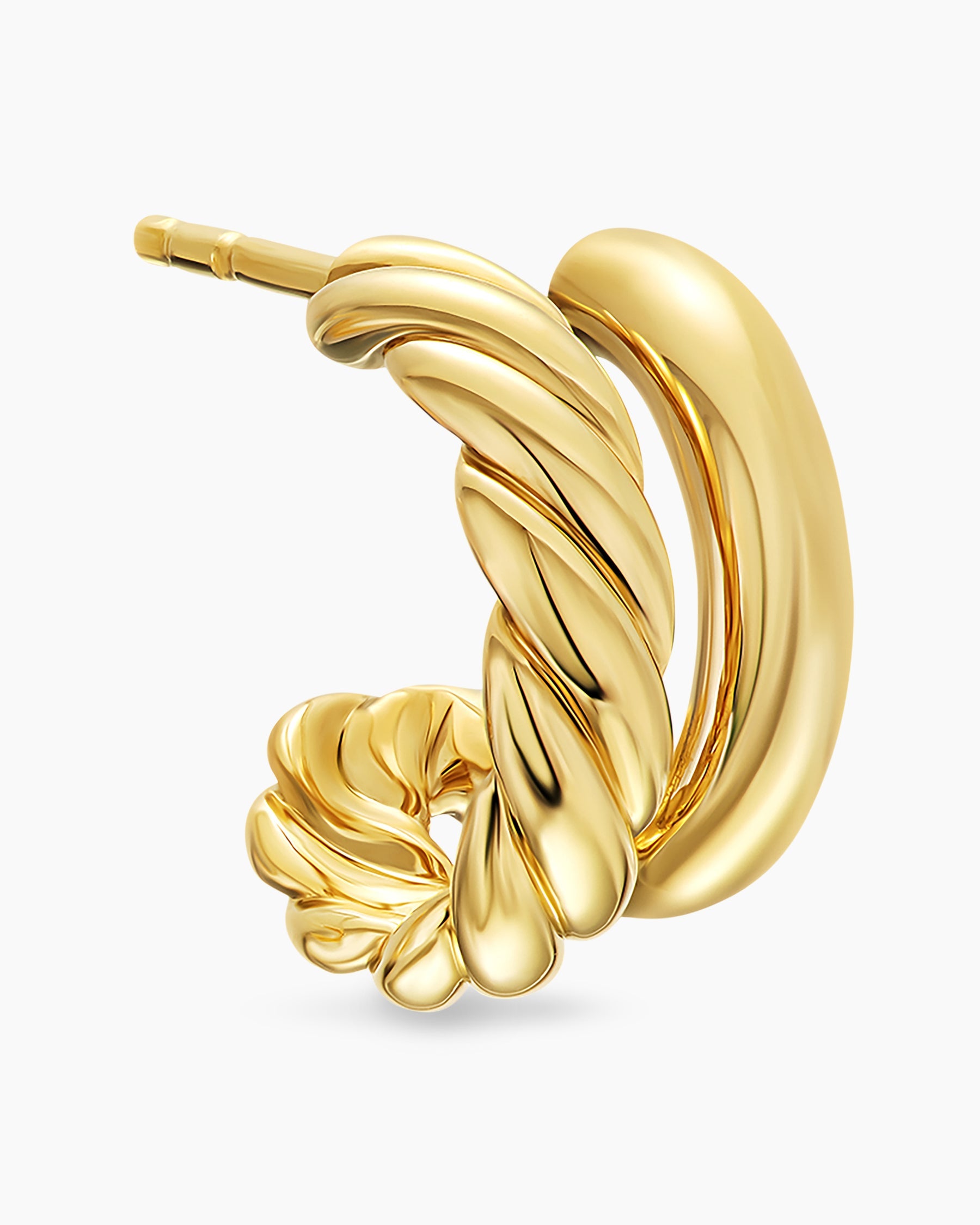 DY Mercer® Double Hoop Huggie Earrings in 18K Yellow Gold, 13.5mm