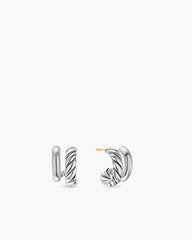 DY Mercer® Double Hoop Huggie Earrings in Sterling Silver, 13.5mm