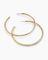 Pavé Hoop Earrings in 18K Yellow Gold with Diamonds, 63.5mm