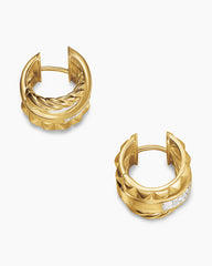 Crossover Trio Huggie Hoop Earrings in 18K Yellow Gold with Diamonds, 15.1mm