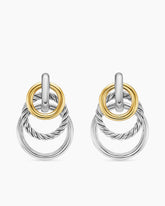 DY Mercer® Triple Ring Drop Earrings in Sterling Silver with 18K Yellow Gold, 35.6mm