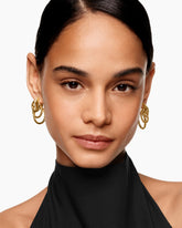 DY Mercer® Triple Ring Drop Earrings in 18K Yellow Gold with Diamonds, 35.6mm