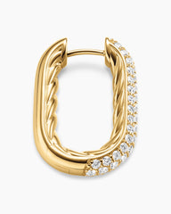 DY Madison® Smooth Hoop Earrings in 18K Yellow Gold with Diamonds, 24.3mm