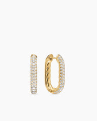 DY Madison® Smooth Hoop Earrings in 18K Yellow Gold with Diamonds, 24.3mm