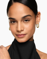 DY Madison® Cable Hoop Earrings in 18K Yellow Gold, 24.3mm