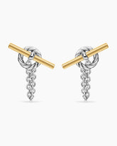 DY Mercer® Bold Toggle Chain Stud Earrings in Sterling Silver with 18K Yellow Gold, 50.4mm